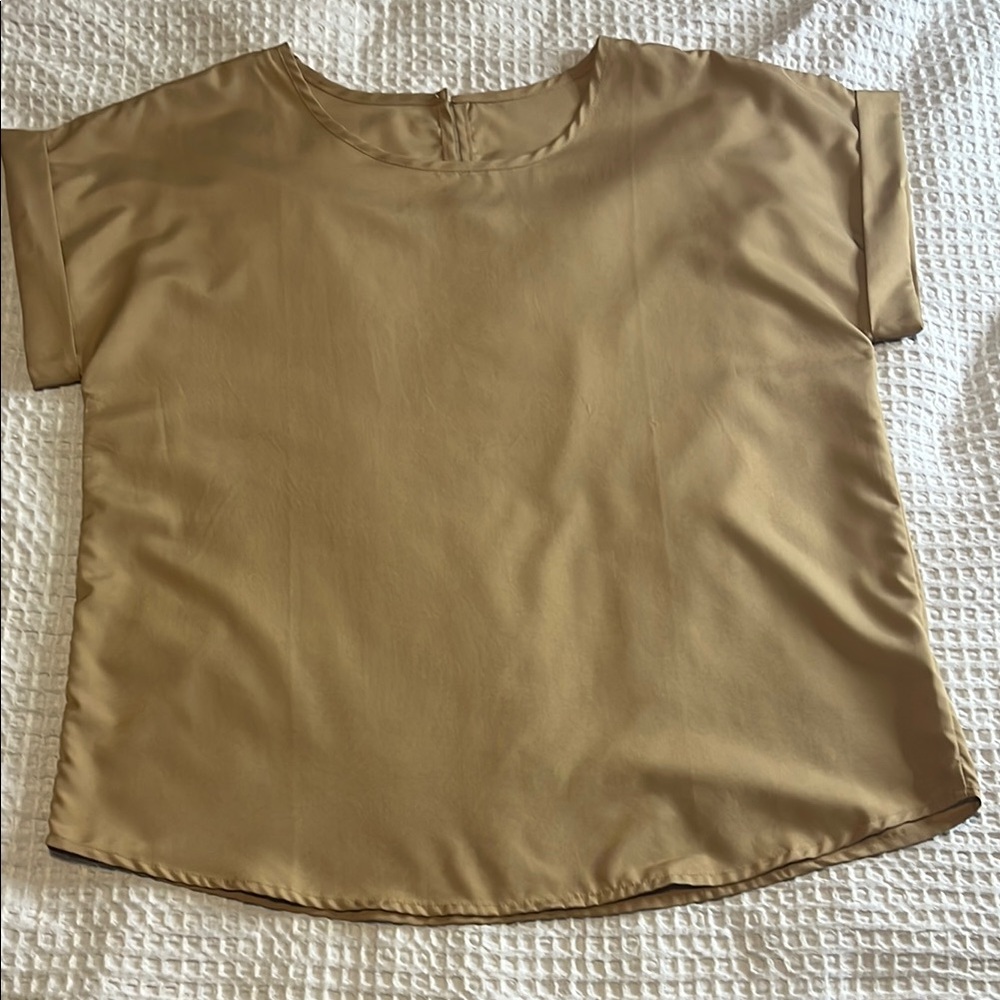 SHEIN Cream Relaxed Boxy Short Sleeve Tee
